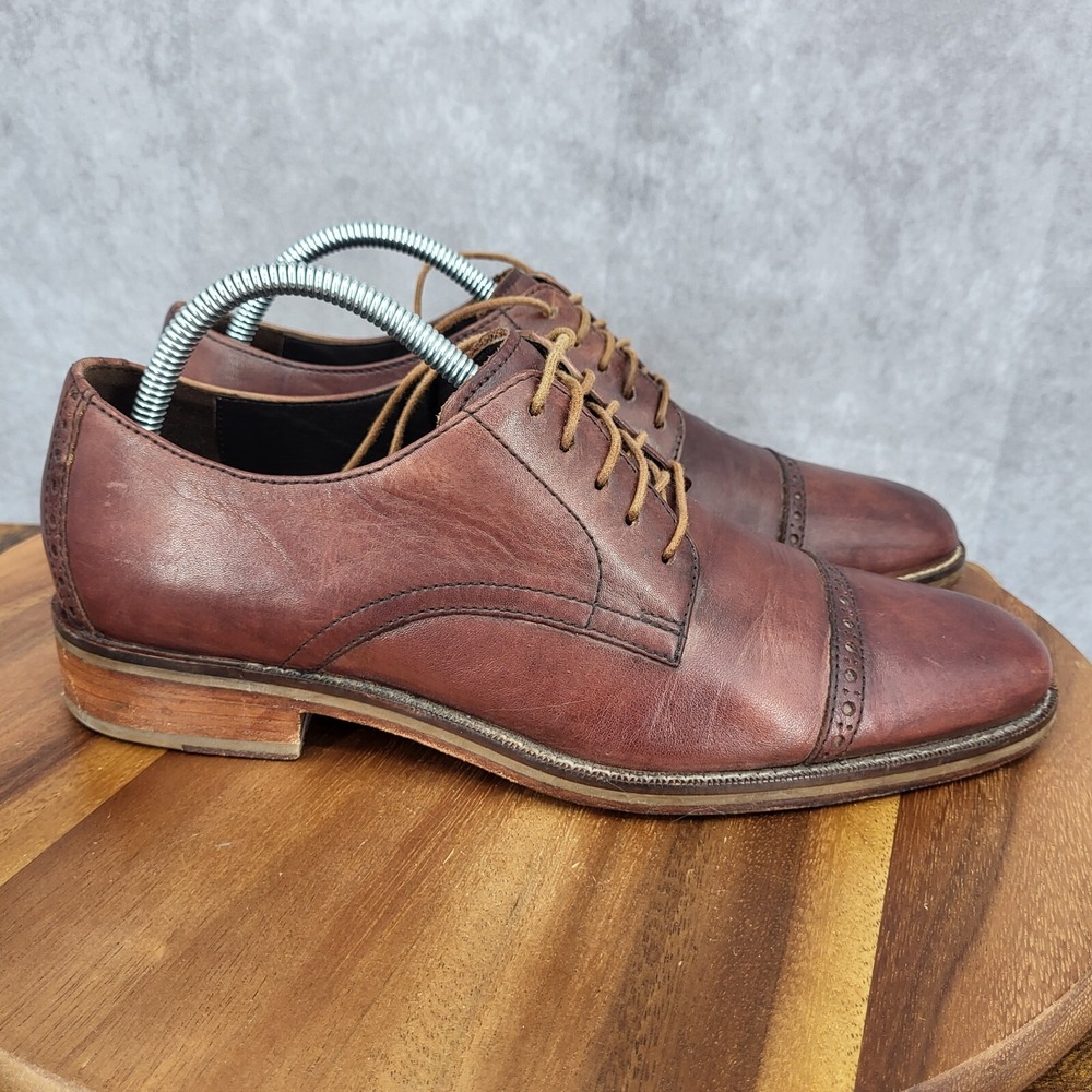 Cole Haan Air Oxford Shoes Mens 8‎ M Brown Leather Jefferson Cap Toe Dress Shoes